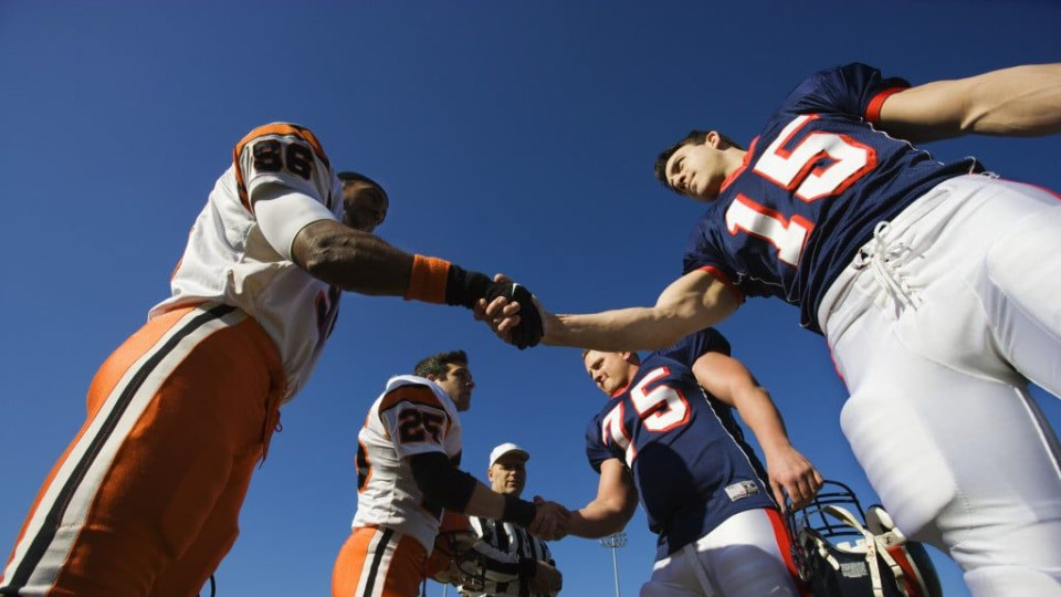 Football Players shaking hands